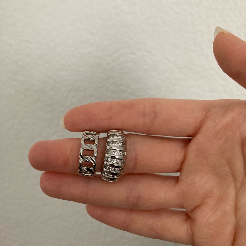 New Vanessa Mooney Silver Ring Set Stacking Layering Statement Rings Size 6